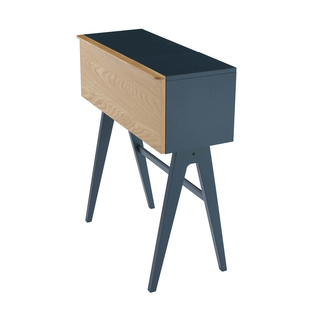 VALEN Study Desk 96cm Blue Space & Oak - Perfect for Home Office, Student Study & Small Space Workstation