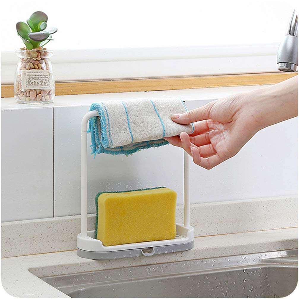 Stainless Steel Kitchen Towel Holder & Dish Drying Rack - Space Saving Wall Mount or Countertop Towel Organizer for Kitchen, Bathroom - Perfect for Hanging Dishcloths, Hand Towels & Cleaning Rags