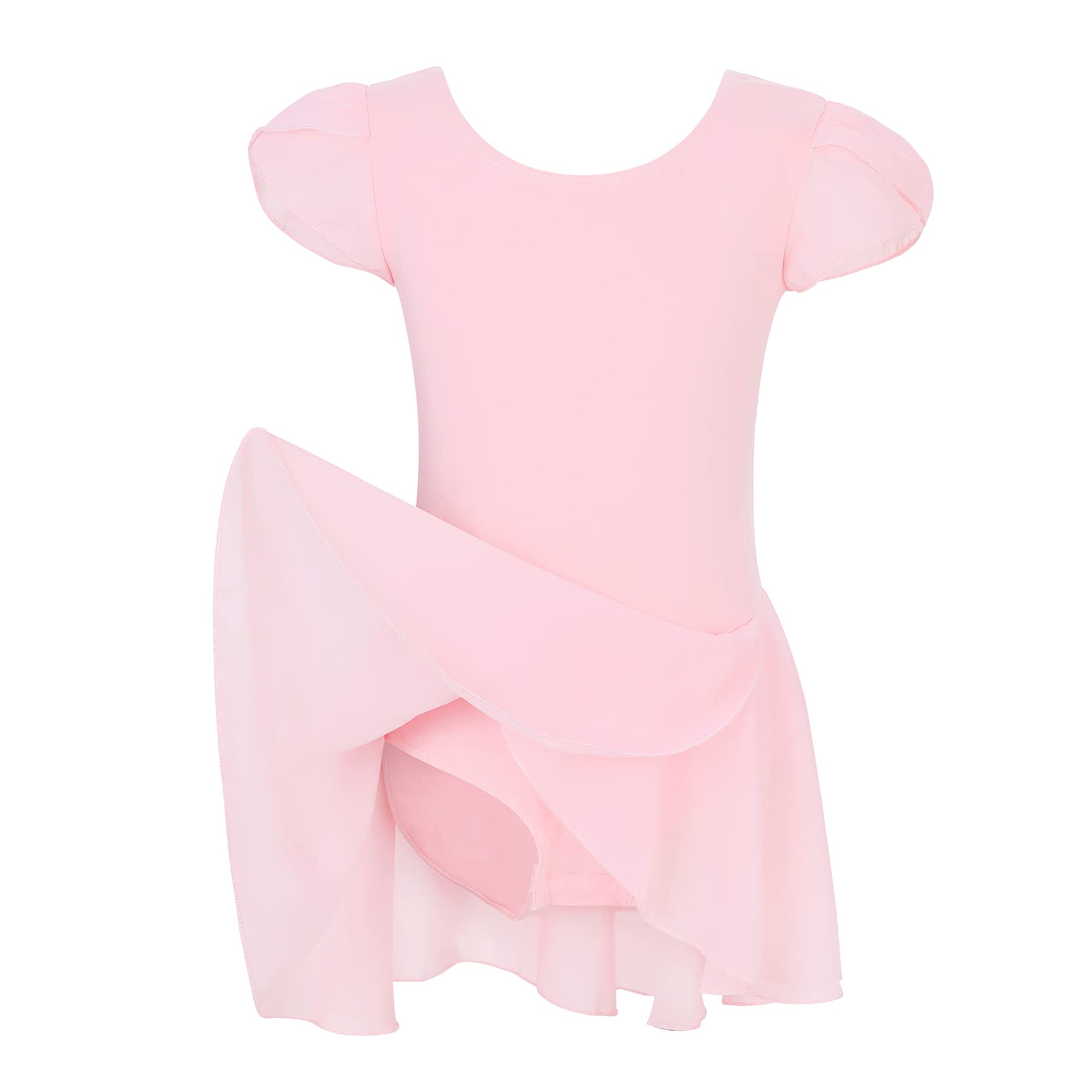 Zando Girls Ballet Leotard with Tulle Skirt - Short Sleeve Gymnastics Leotard for Toddlers - Perfect for Dance Class, Recitals & Ballet Performances