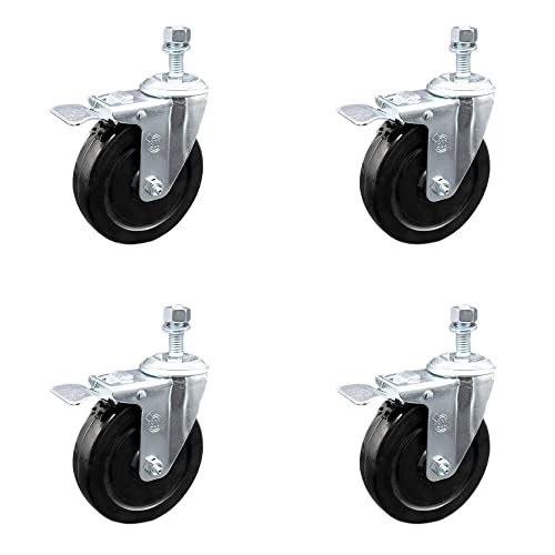 4 Swivel - Total Lock Brakes - Black