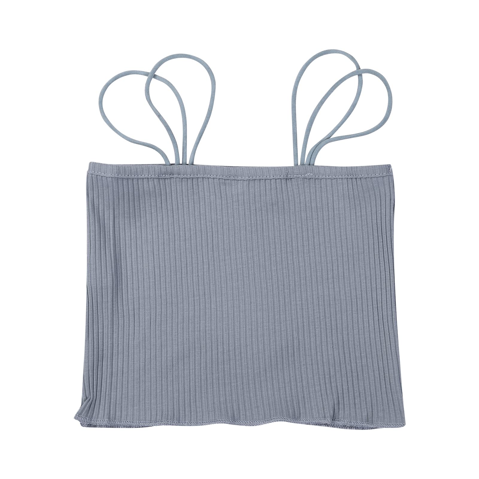 Baby Girl Ribbed Sleeveless Halter Tank Top - Toddler Spaghetti Strap Cami - Solid Color Casual Summer Outfit for Playdates & Beach Days