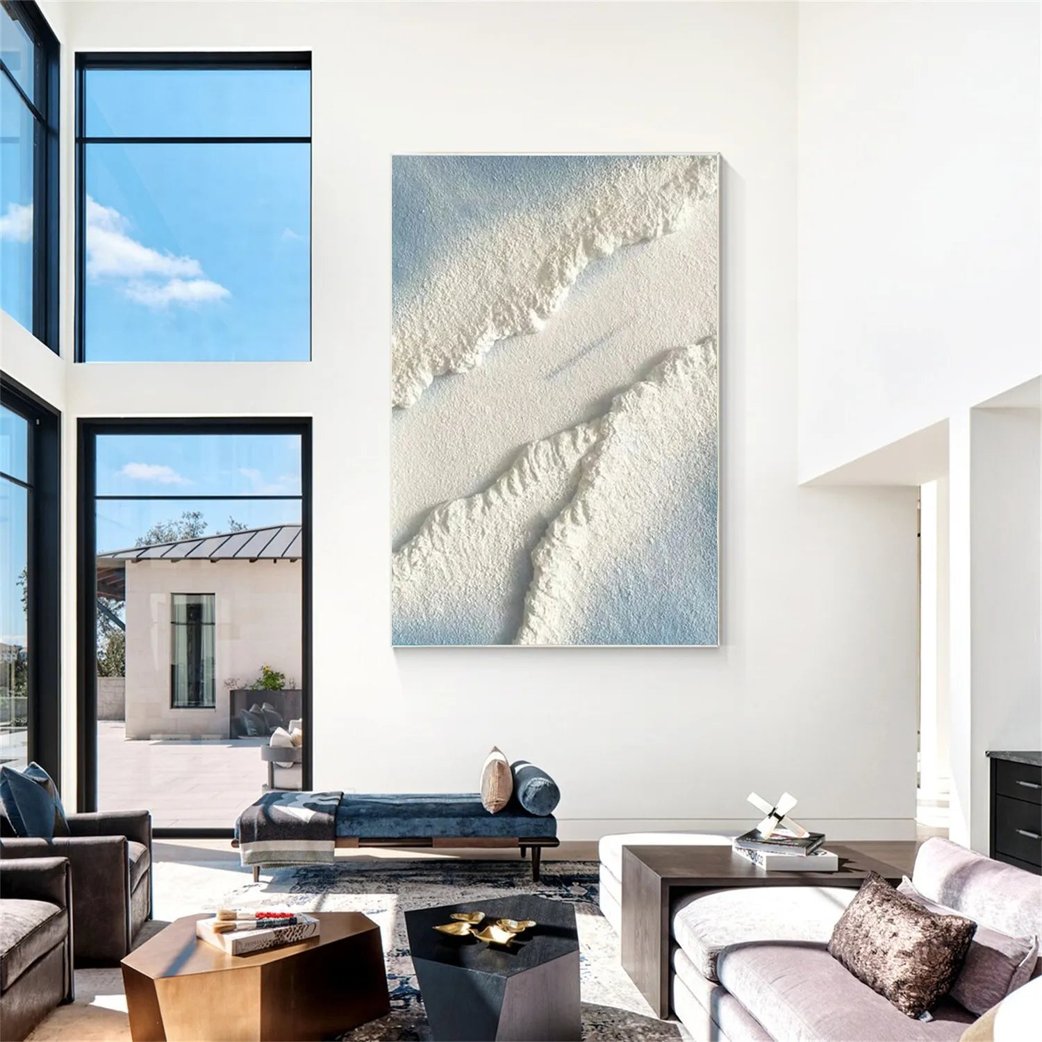 Ocean And Sky Painting #OS 190 - Handmade Canvas Wall Art for Home & Office Decor - Perfect for Living Room, Bedroom or Gift