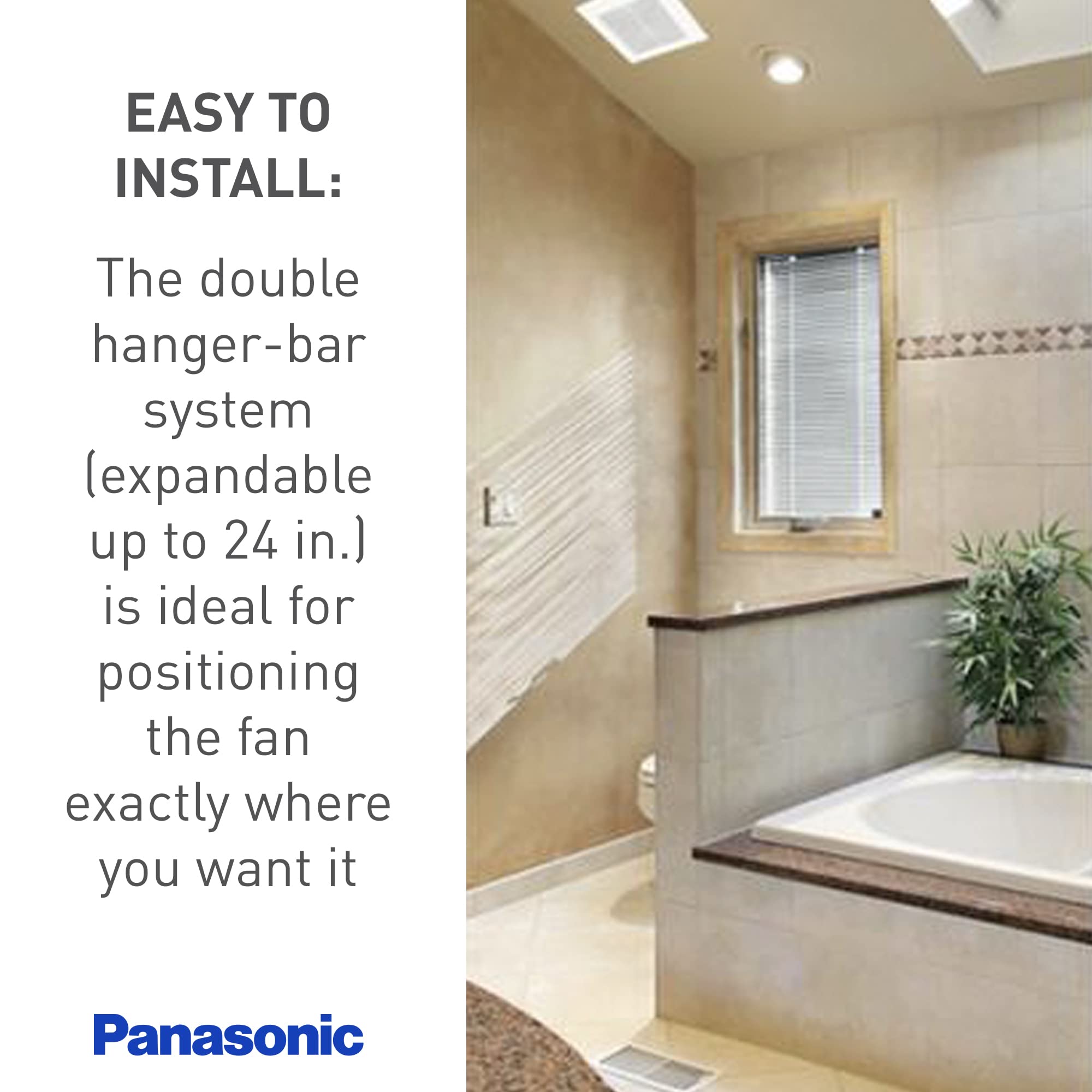 Panasonic FV-40VQ4 WhisperCeiling Spot Ventilation Fan - 390 CFM Ultra Quiet Bathroom Exhaust Fan with Energy Star Rating - Perfect for Bathrooms, Laundry Rooms & Small Kitchens