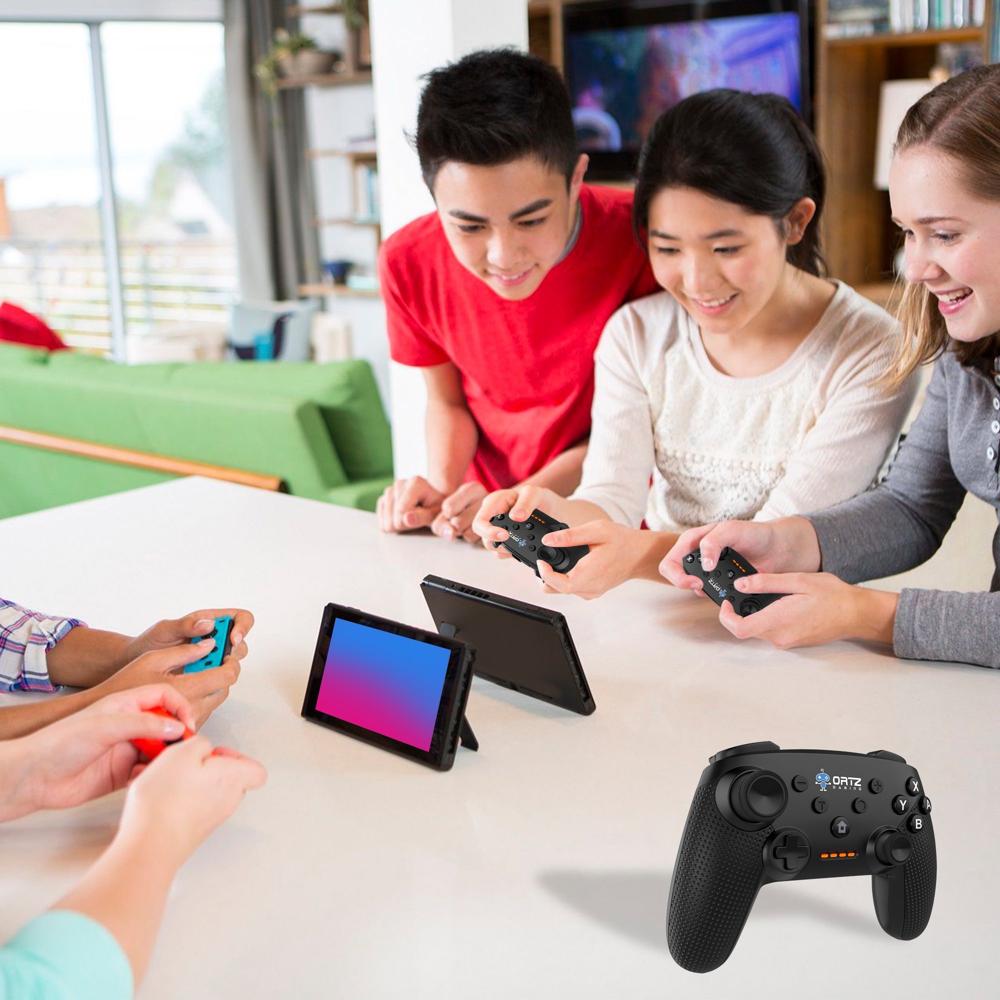 Ortz Wireless Gaming Controller for Nintendo Switch, PC, Windows 7/10 & Android - Free Analog Sticks Included with Turbo Buttons | Perfect for Home Gaming, Travel & Multiplayer Sessions