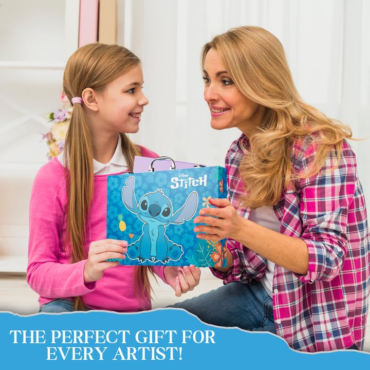 Disney Stitch Art Set for Kids - 130+ Pieces Frozen Coloring Pencils & Crayons, Princess Art Supplies, Creative Gift for Girls & Boys - Perfect for Birthday Parties, School Projects & Family Craft Time (Multi Stitch Collection)