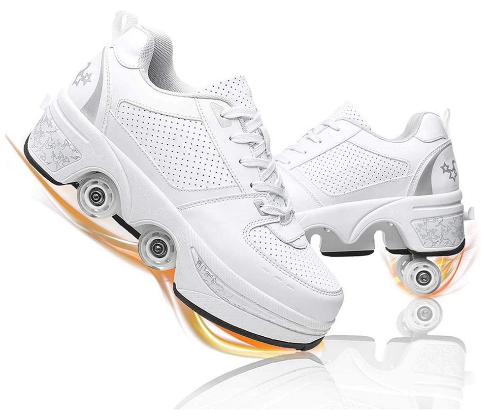 DOOK Invisible Pulley Roller Shoes for Kids - Adjustable Wheeled Sneakers for Boys & Girls, Beginner-Friendly Walking & Skating Shoes - Perfect for Playground, School & Outdoor Activities