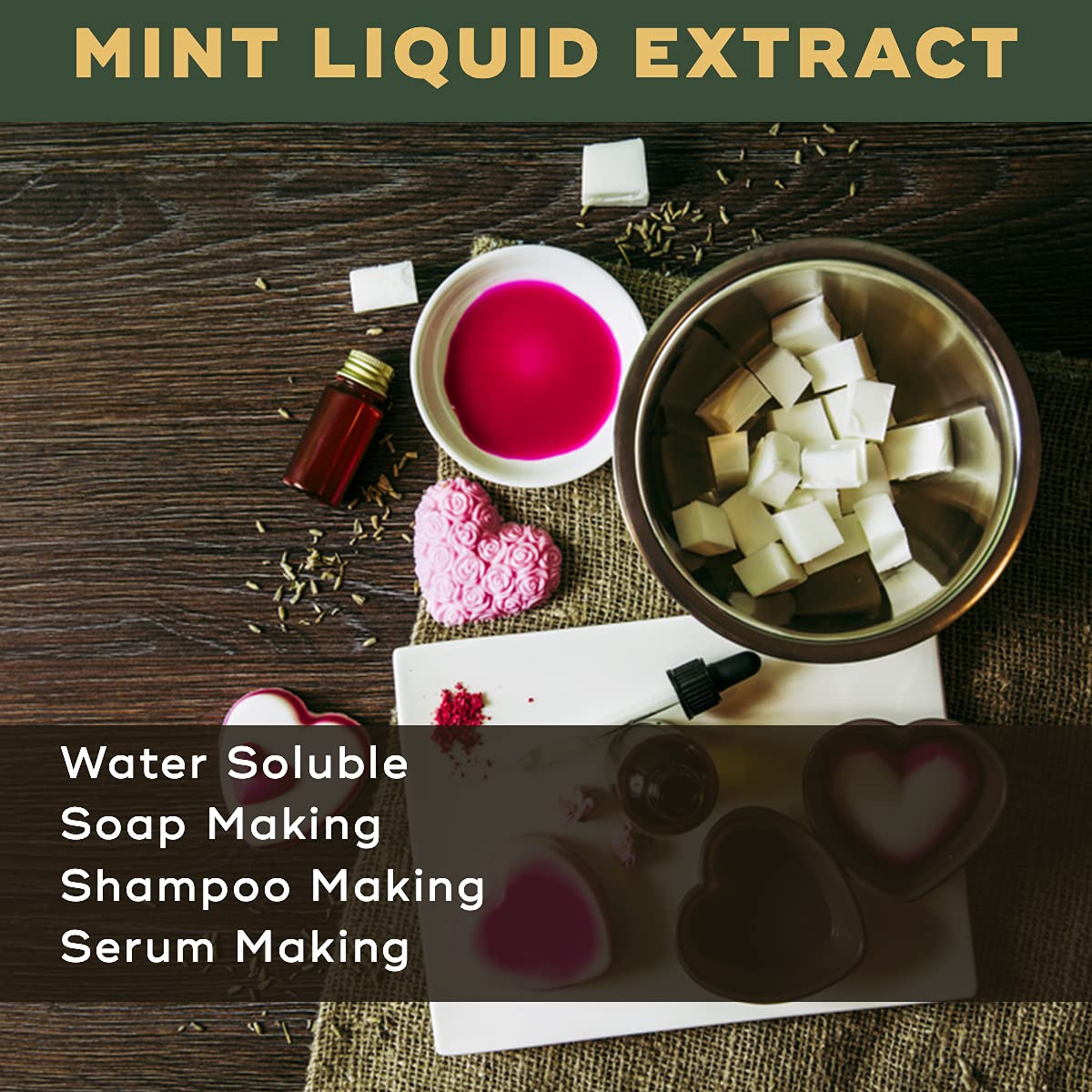 BRM Herbals Mint Liquid Extract - Water Soluble 25g for DIY Skincare, Haircare & Soap Making | Natural Essential Oil for Face Wash, Shampoo, Lotion, Serum & Body Cream | Aromatherapy & Personal Care Products