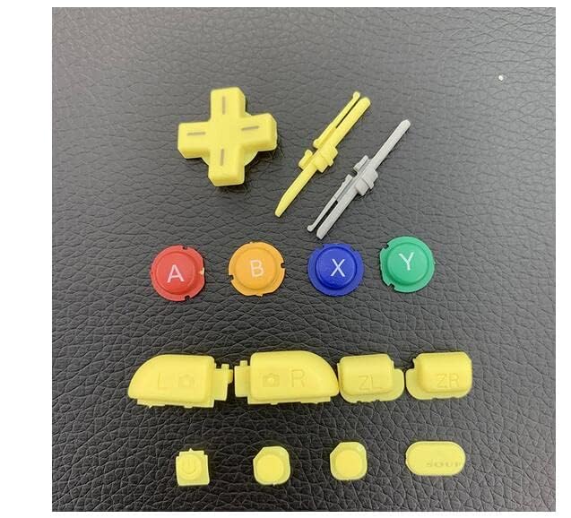 15 PCS Replacement Buttons for Nintendo 3DS XL/LL - L/R/ZR/ZL/ABXY/Home/Start/Power/Select/D-Pad Button Set (Yellow) | DIY Repair Parts for Game Console Maintenance & Controller Customization
