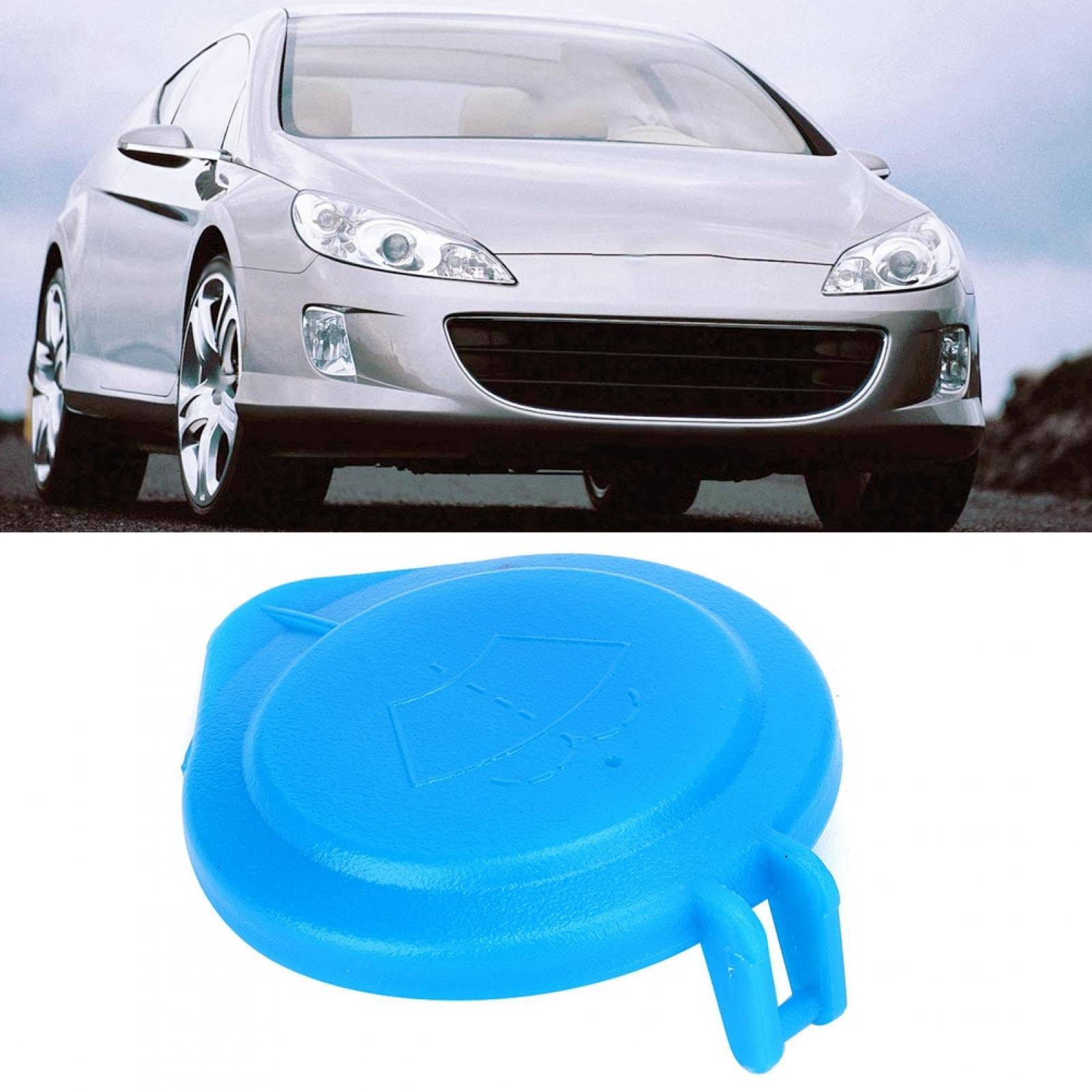 Peugeot 407 3008 5008 & Citroen C5 C6 Windshield Washer Fluid Tank Cap Lid Replacement 643237 - Durable Wiper Sprayer Cover for Car Maintenance & Winter Driving Prep