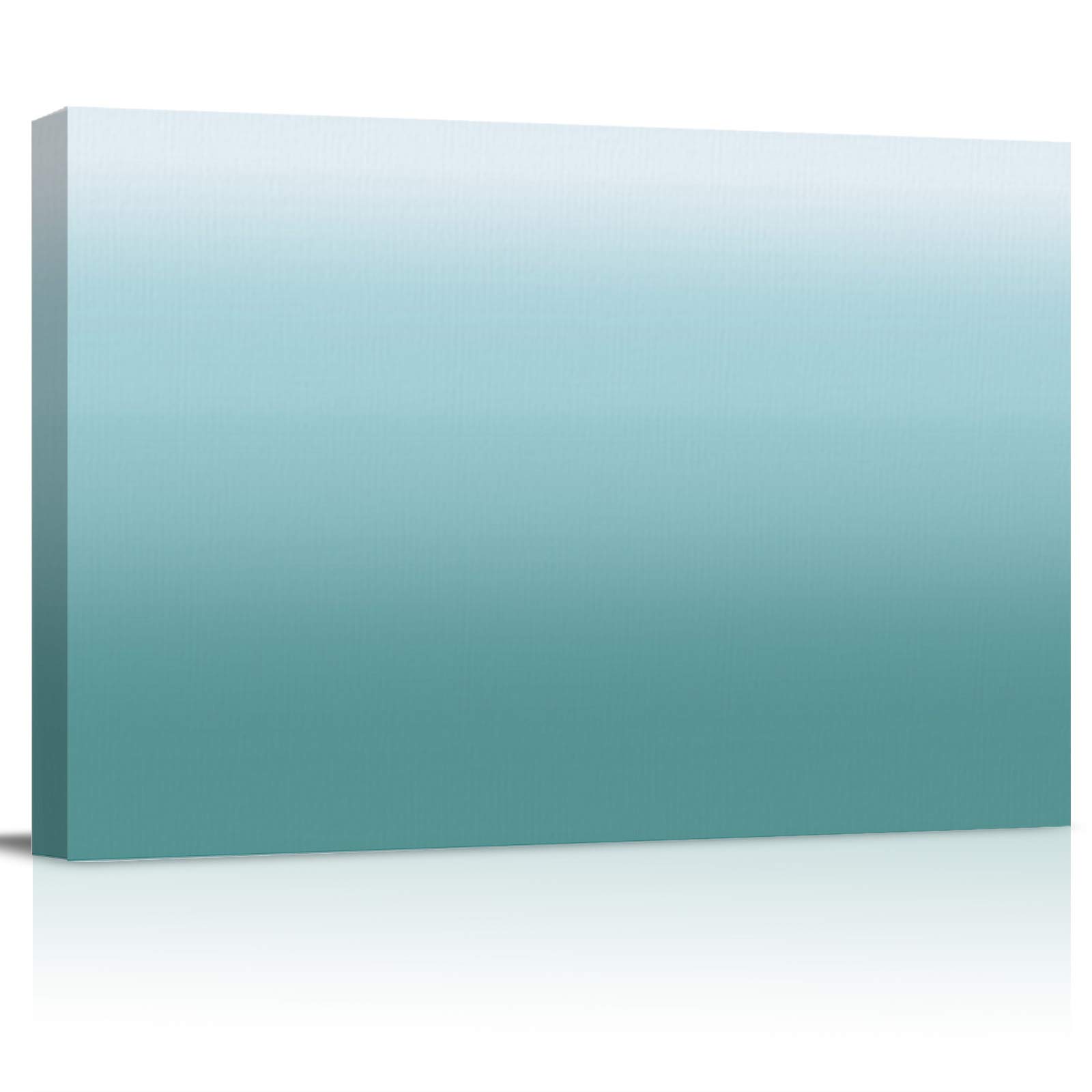Abstract Canvas Painting 24x32 Inch - Wooden Framed Wall Art with Cyan Green Turquoise Gradient - Stretched Print Artwork for Office, Living Room, Bedroom & Kitchen Decor - Perfect for Modern Home & Office Spaces