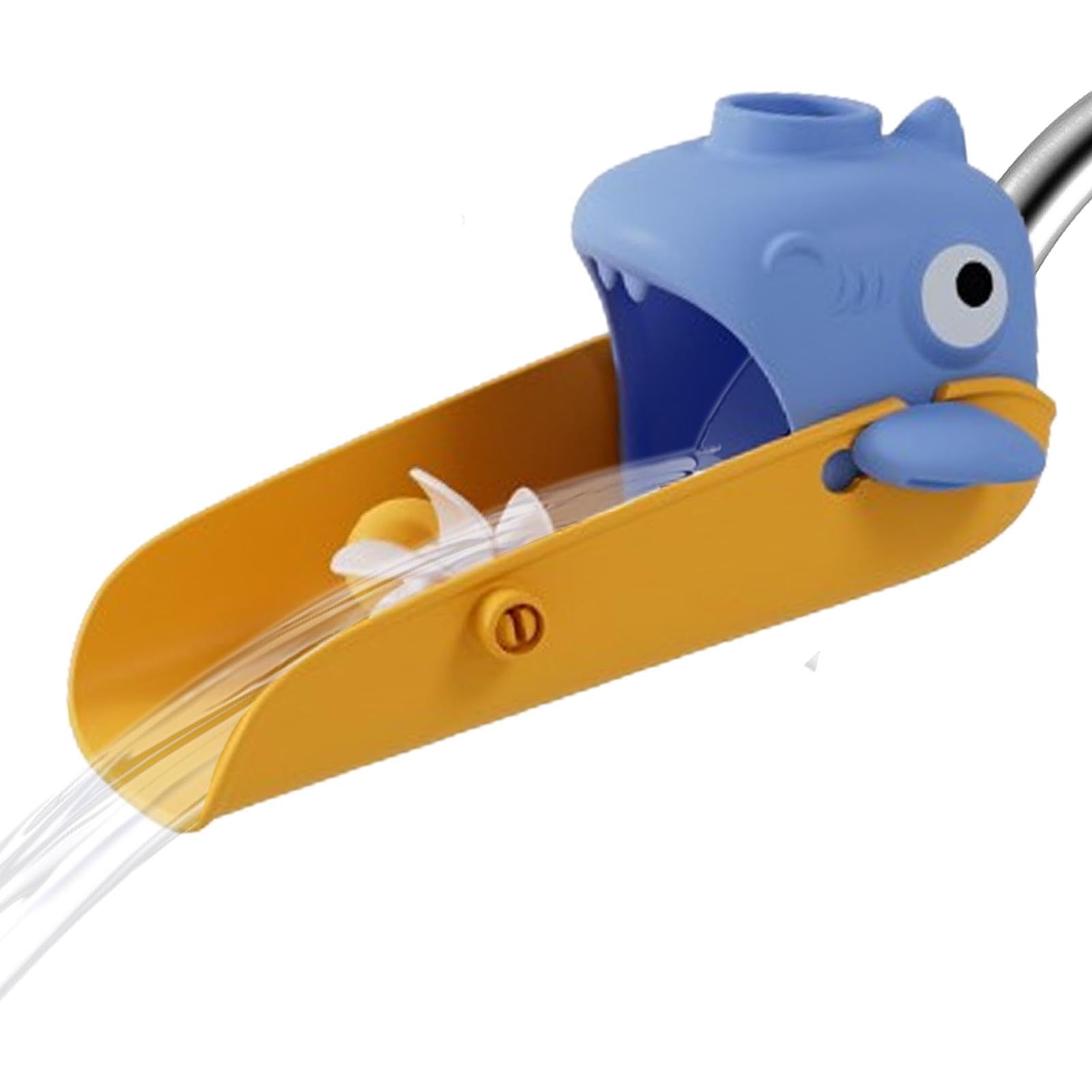 Shark Design Faucet Extender - Long Bathroom Sink Spout Extension for Kids, Fun Water Faucet Cover & Wash Helper (Perfect for Children's Hand Washing & Playtime)