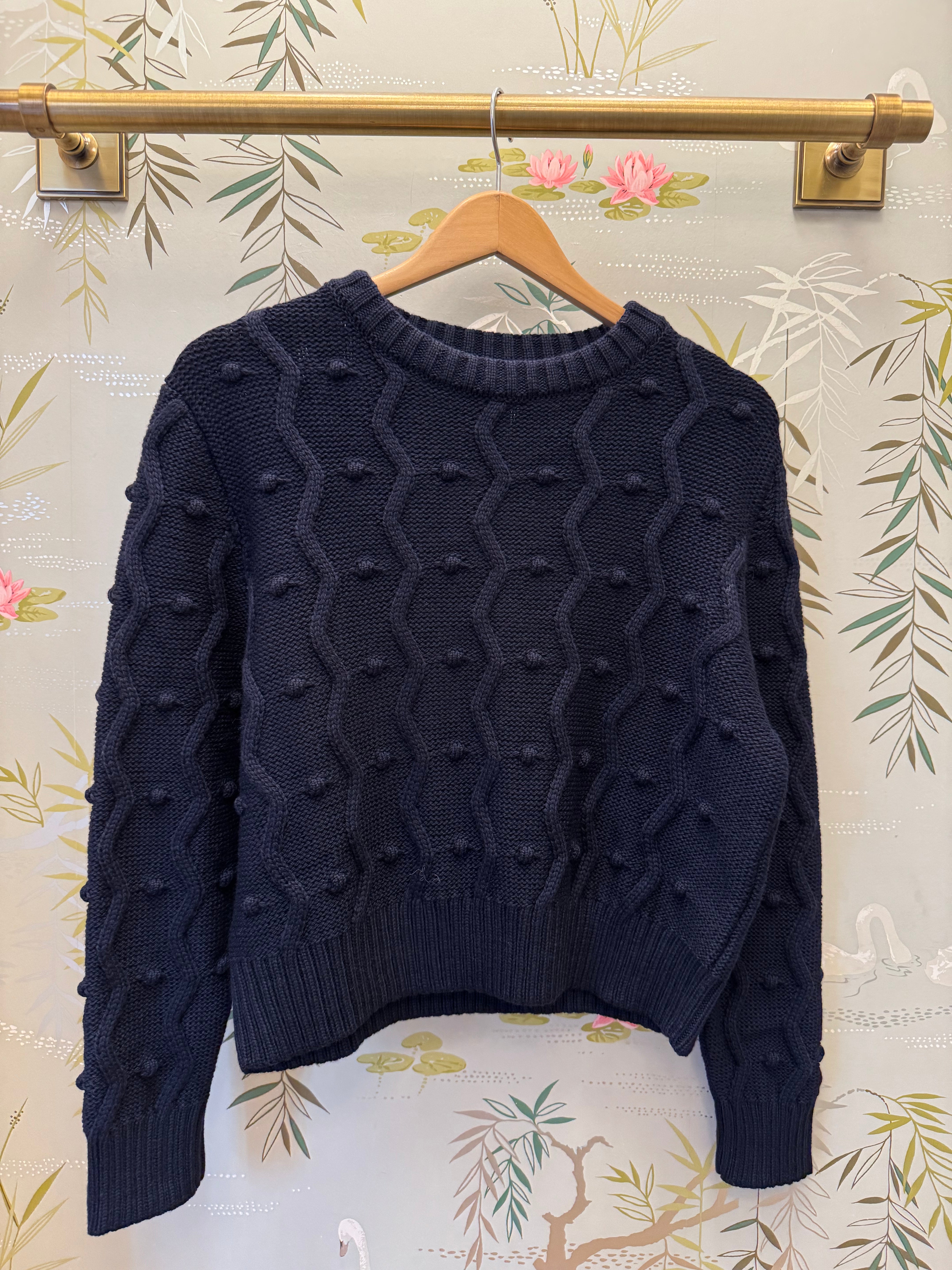 GiGi Bubble Sweater for Women - Soft Navy Blue Knit Pullover | Cozy Winter Fashion, Casual Office Wear & Weekend Outfits