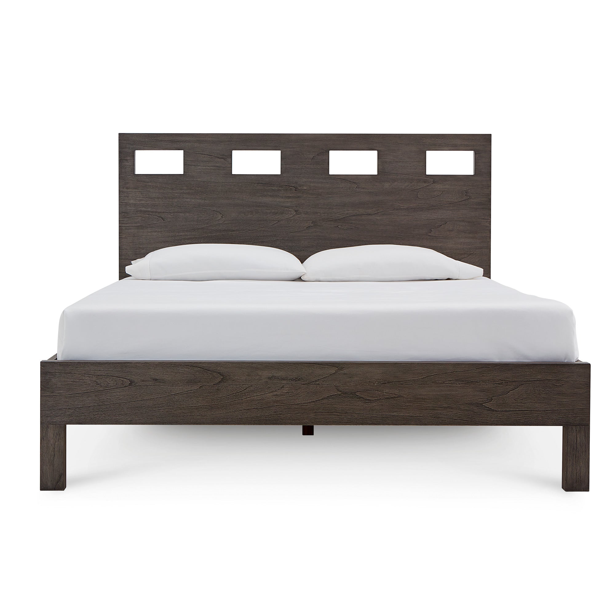 Riva Bed - Modern Platform Bed Frame with Wooden Slats, Queen Size - Perfect for Bedroom, Guest Room & Dormitory