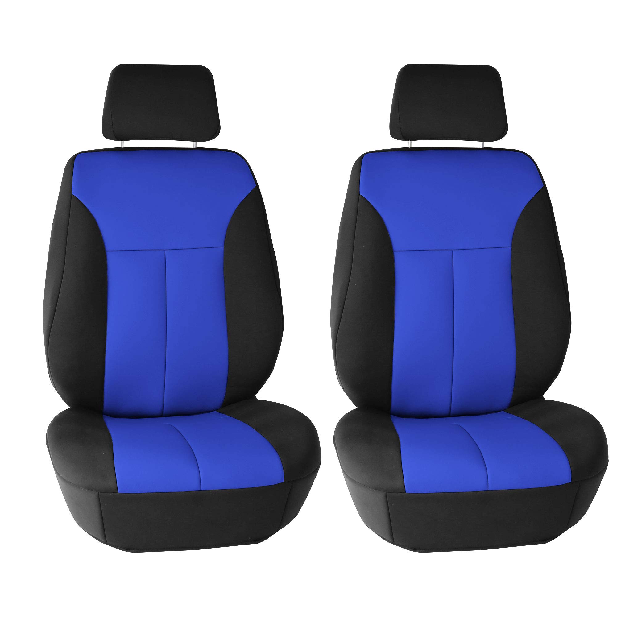 TLH Universal Car Front Seat Protectors - Airbag Compatible Neoprene Seat Covers with Ultraflex High Stretch Design (Blue) - Perfect for SUVs, Trucks & Sedans to Protect Leather & Cloth Seats from Wear, Spills & Pets
