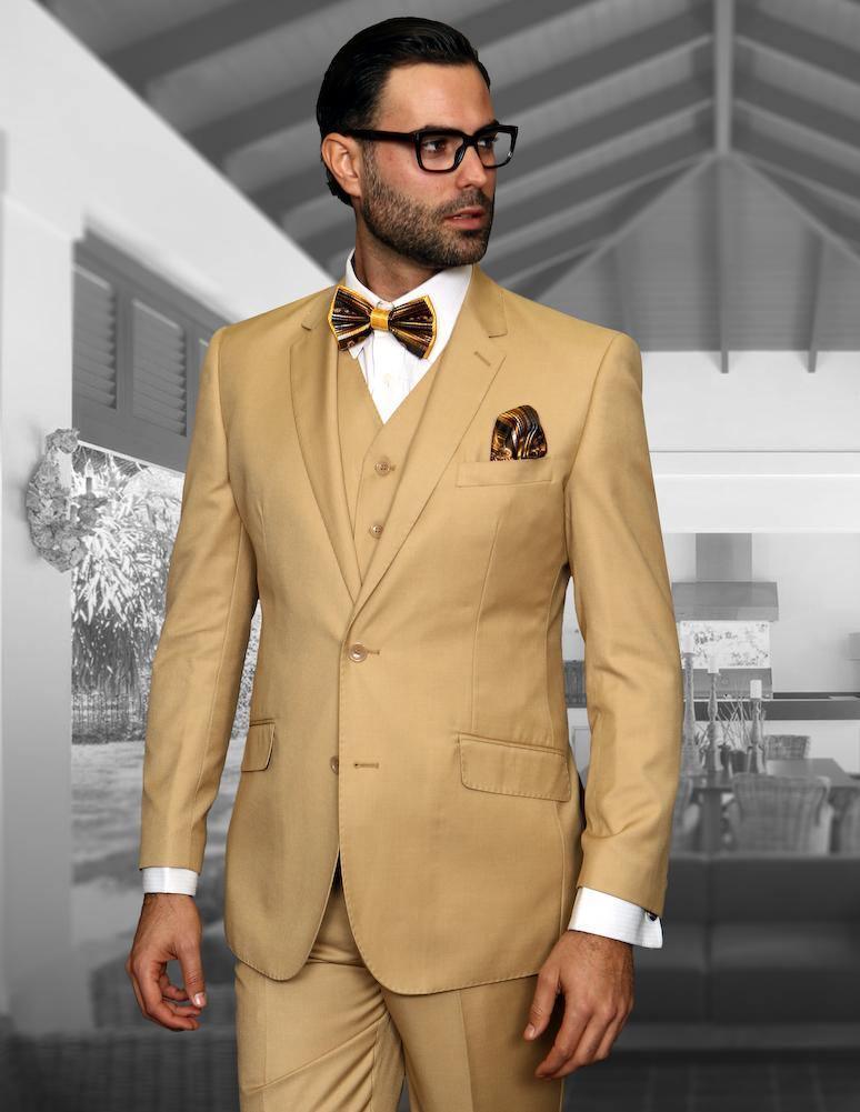 Men's 3-Piece Tailored Fit Wool Suit in Chestnut Brown | Premium Business Attire for Weddings, Interviews & Formal Events