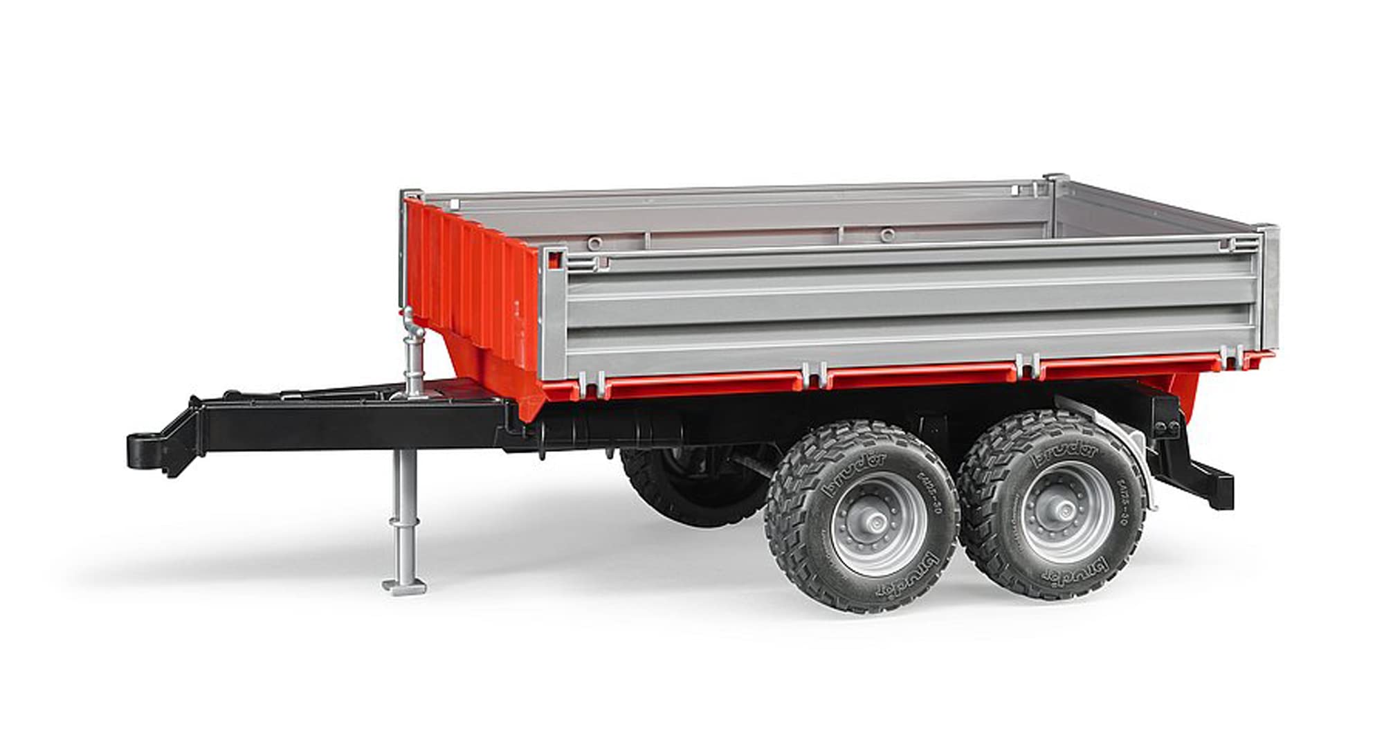 Bruder Toys Tipping Trailer with Grey Sides - Realistic Dump Truck Toy for Kids, Construction Play Set - Perfect for Sandbox, Backyard & Pretend Play Scenarios