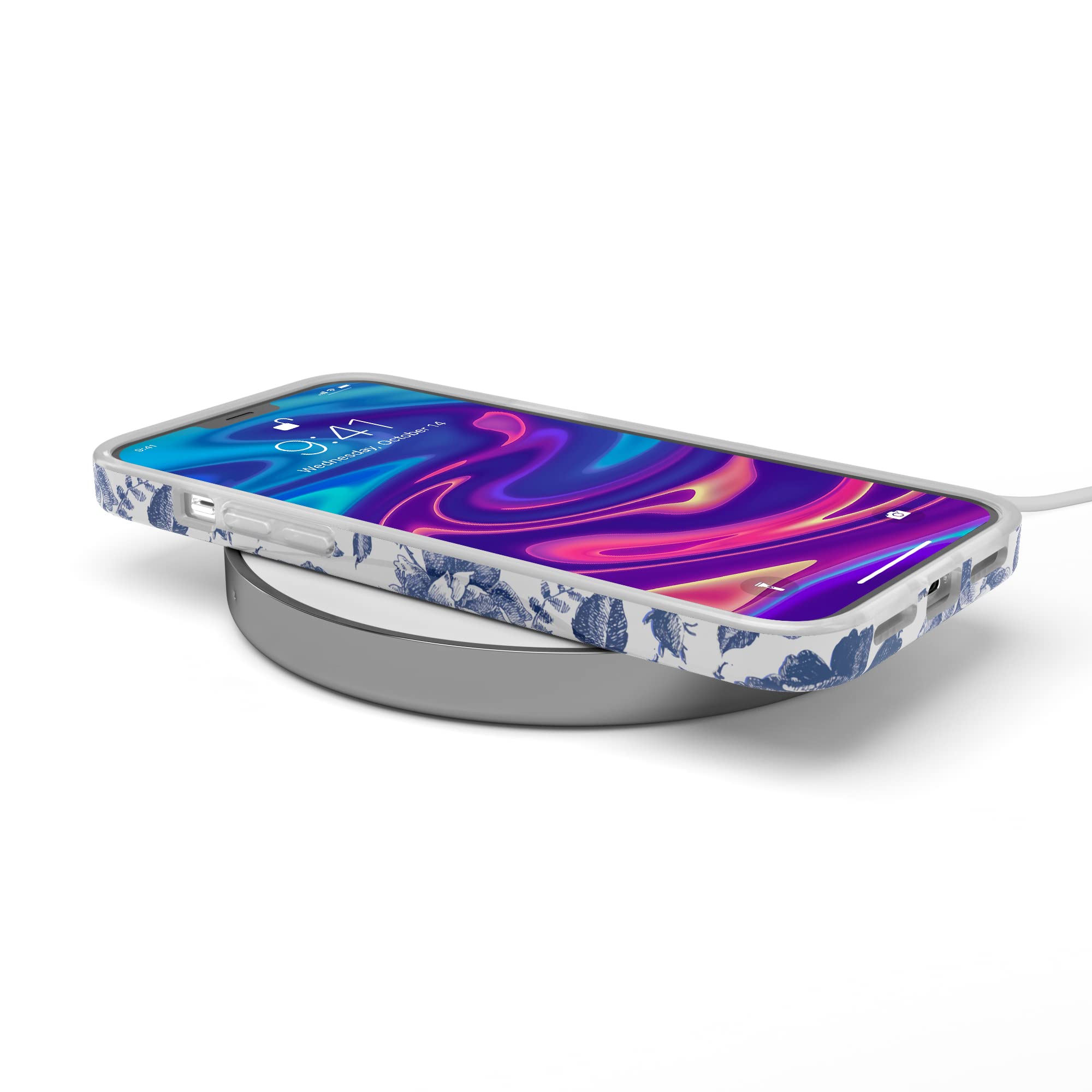 Casely iPhone 11 Pro Max Case Floral Design - Rose to Fame Coquette Blue & White Rose Phone Cover | Slim Protective Case for Women, Girls | Perfect for Everyday Use, Work & Travel
