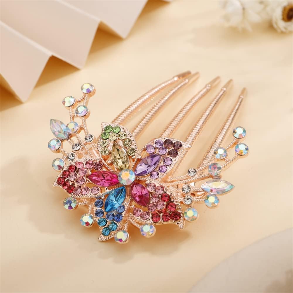 BellaStella Premium Rhinestone Flower Hair Comb - Elegant Bridal Hairpin for Wedding, Prom, and Special Occasions | Perfect for Updos, Half-Up Styles, and Formal Hairstyles