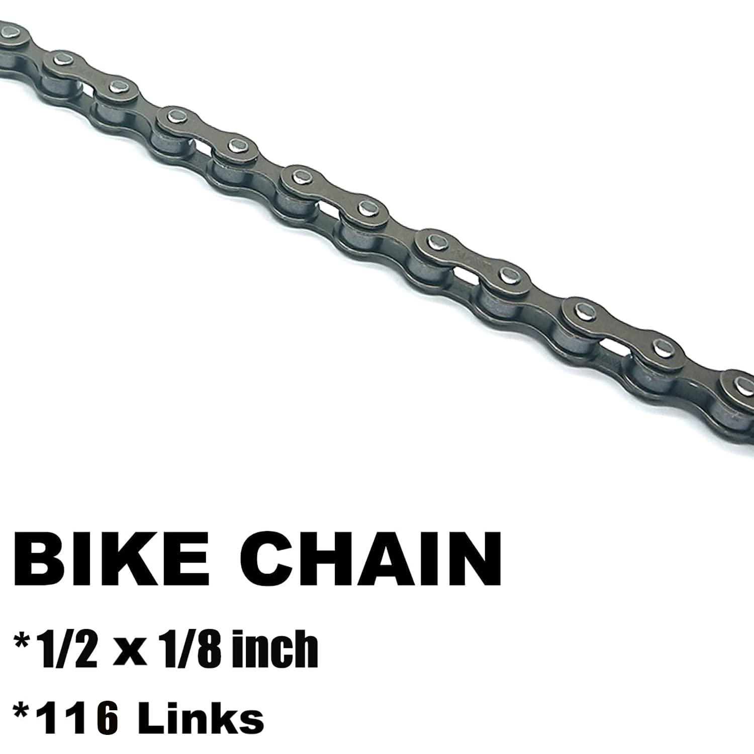 Single Speed Bike Chain - 1/2x1/8 Inch 1-Speed Bicycle Chain with 116 Links - Perfect for Urban Commuting & Fixie Bikes