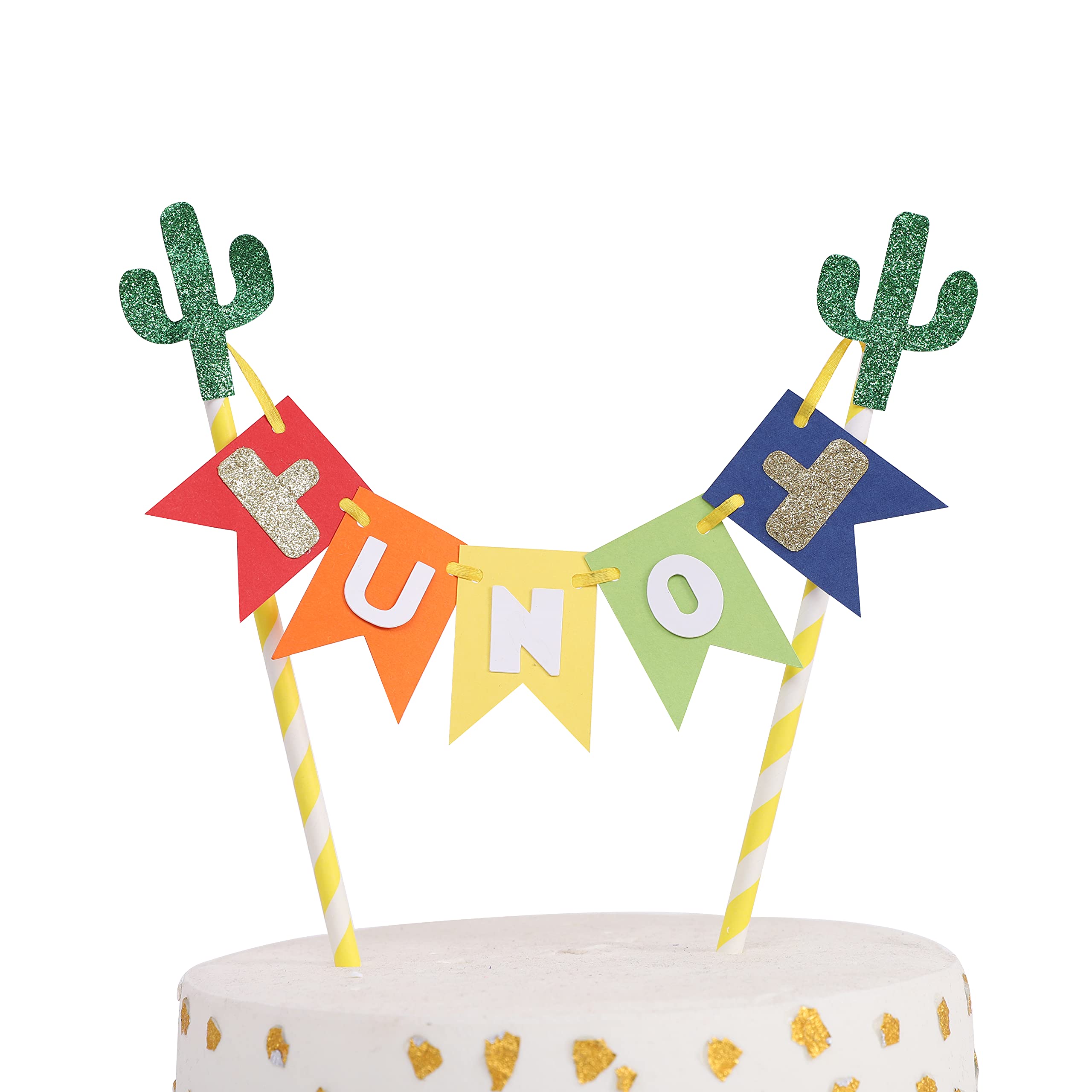 1st Birthday Fiesta Cake Topper - Mexican Themed Glitter Cake Decoration for Birthday Party, Cake Smash Photo Prop & Party Supplies | Perfect for First Birthday Celebrations, Baby Showers & Themed Parties