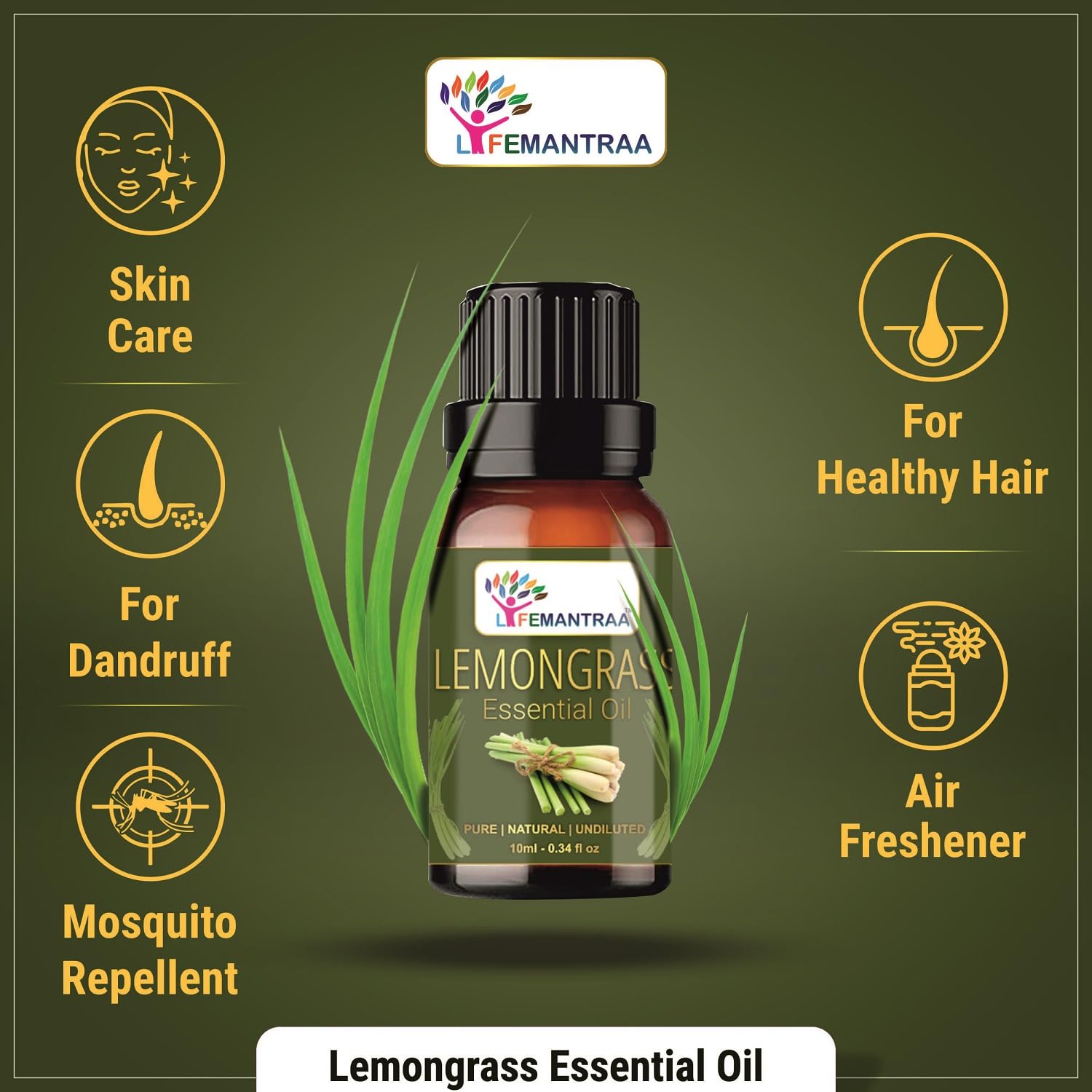 Pure Lemongrass & Peppermint Essential Oil Set - 15ml Each (30ml Total) for Aromatherapy, Home Diffusers, Soap & Candle Making - Natural Air Freshener for Relaxation, Stress Relief & Spa-Like Atmosphere