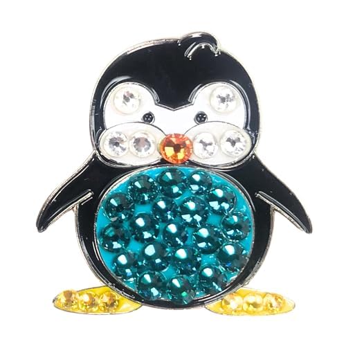 Premium Magnetic Crystal Golf Ball Marker with Hat Clip - Elegant Penguins Design | Perfect Golf Accessories & Unique Gift for Men & Women | Ideal for Golf Tournaments, Practice & Gifting