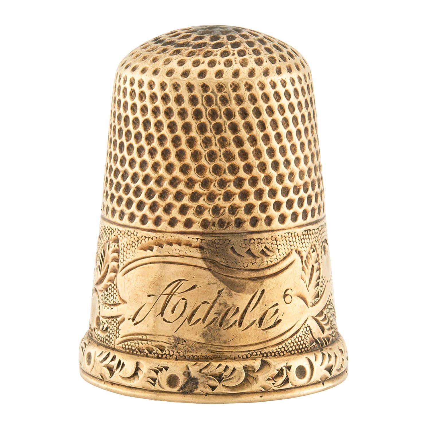 Antique Victorian 14K Gold Thimble - Elegant Sewing & Collectible Gift for Craft Lovers, Vintage Needlework Accessory for Historical Reenactments & Display