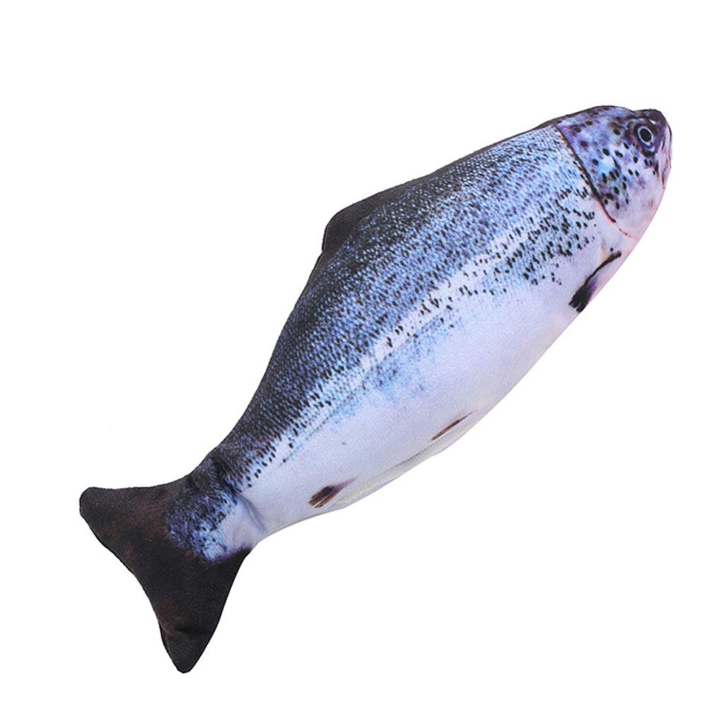 Tzou Moving Cat Kicker Fish Toy - Electronic Catnip Toy with USB Charging, Realistic Simulation Fish for Cats & Dogs - Perfect for Playtime, Biting, Chewing & Training (Great for Indoor Entertainment & Stress Relief)