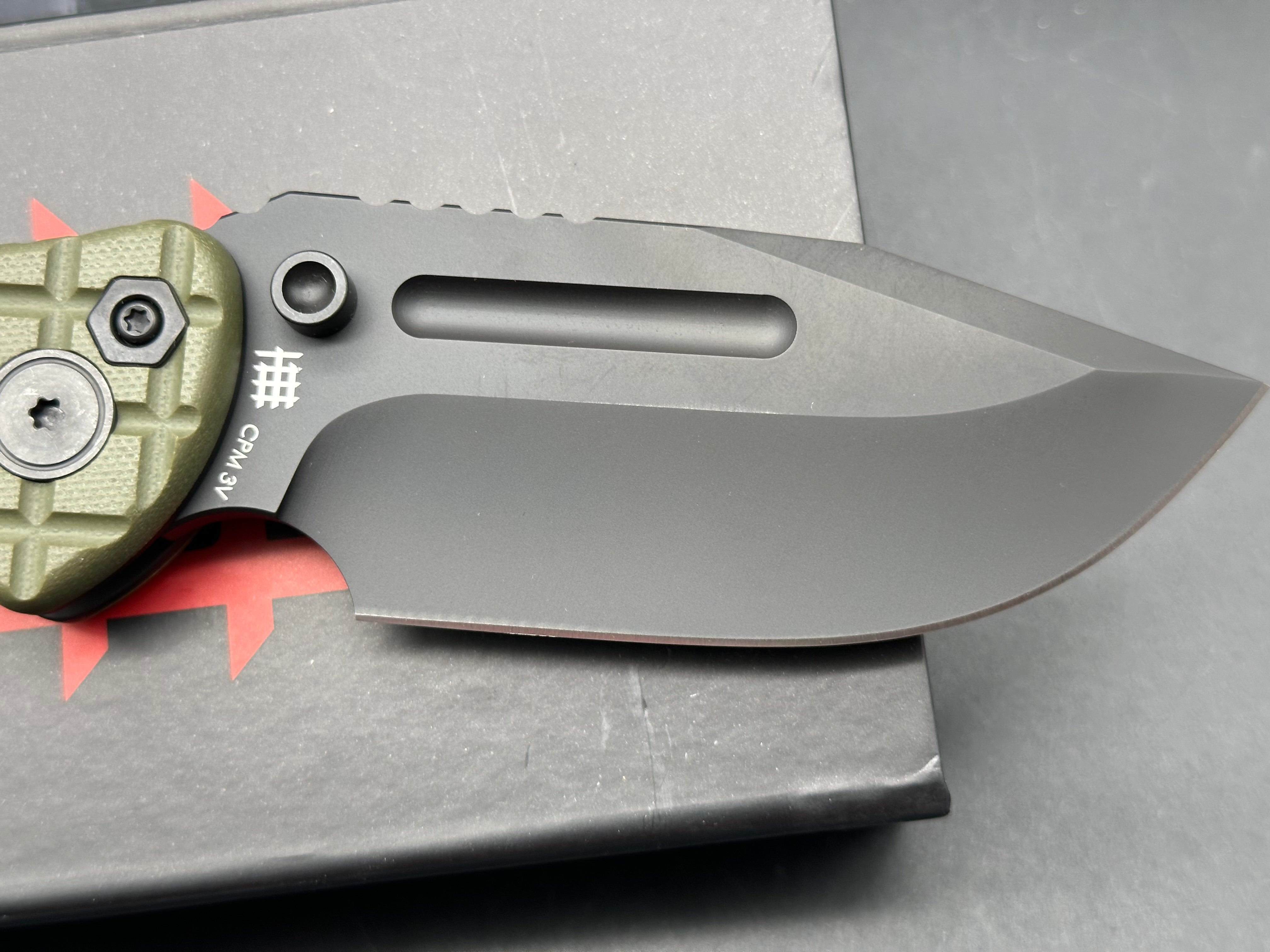 Halfbreed Blades LBF 01 Large Bush Folder Gen 2 - Green G10 Scales with CPM 3V Steel Blade - Outdoor Survival, Camping, Hunting, EDC Knife