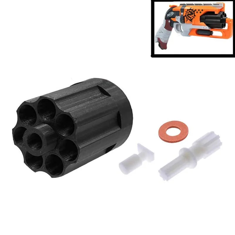 Zombie Strike Hammershot Blaster - 8 Shot Upgrade Cylinder for Nerf Guns | High Performance Dart Blaster for Outdoor Games, Target Practice & Zombie Apocalypse Survival Scenarios