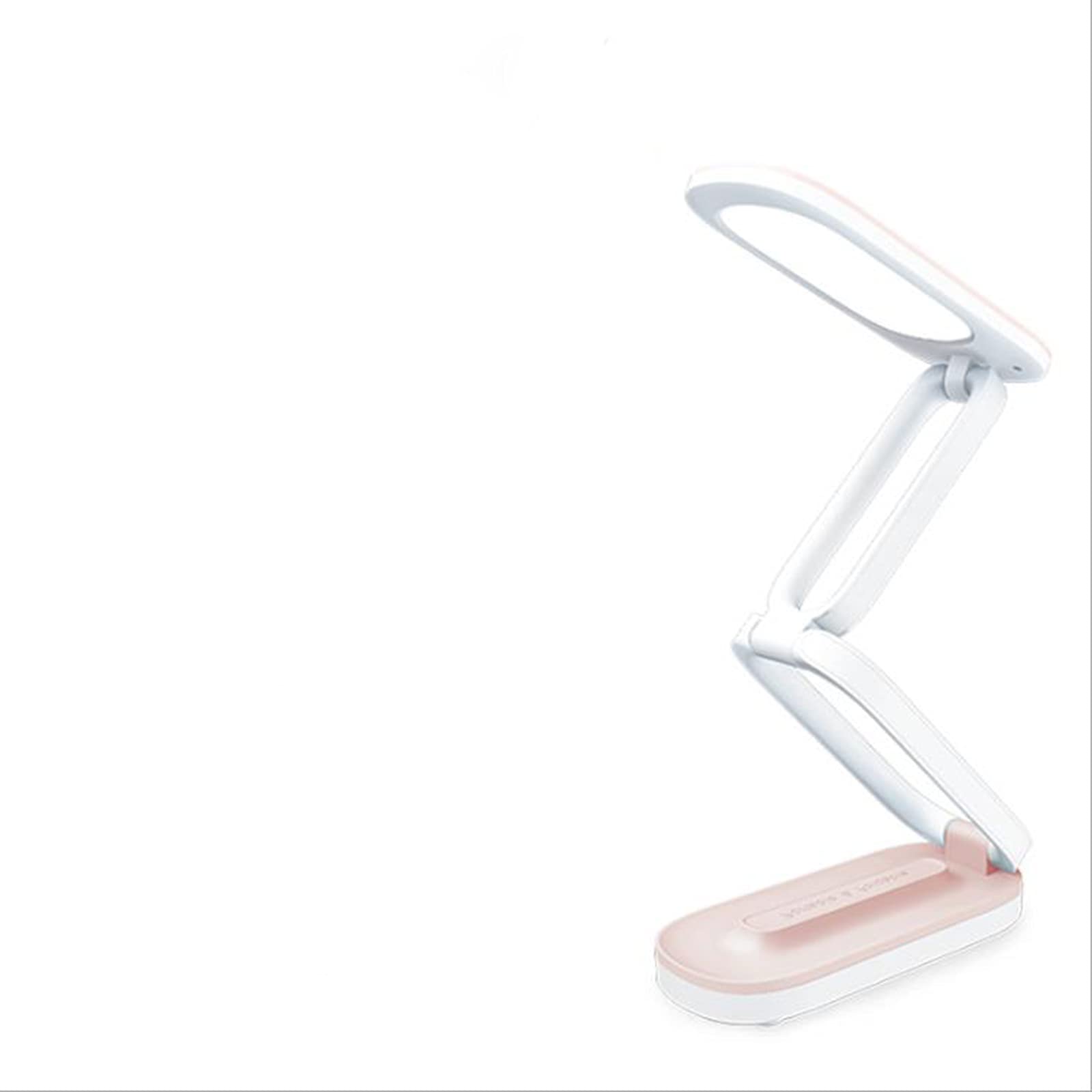 LANGCA USB Rechargeable Folding Table Lamp - 3-Level Dimmable LED Reading Light with Eye Protection for Bedroom, Office & Study, Pink - Perfect for Night Reading, Working & Relaxing