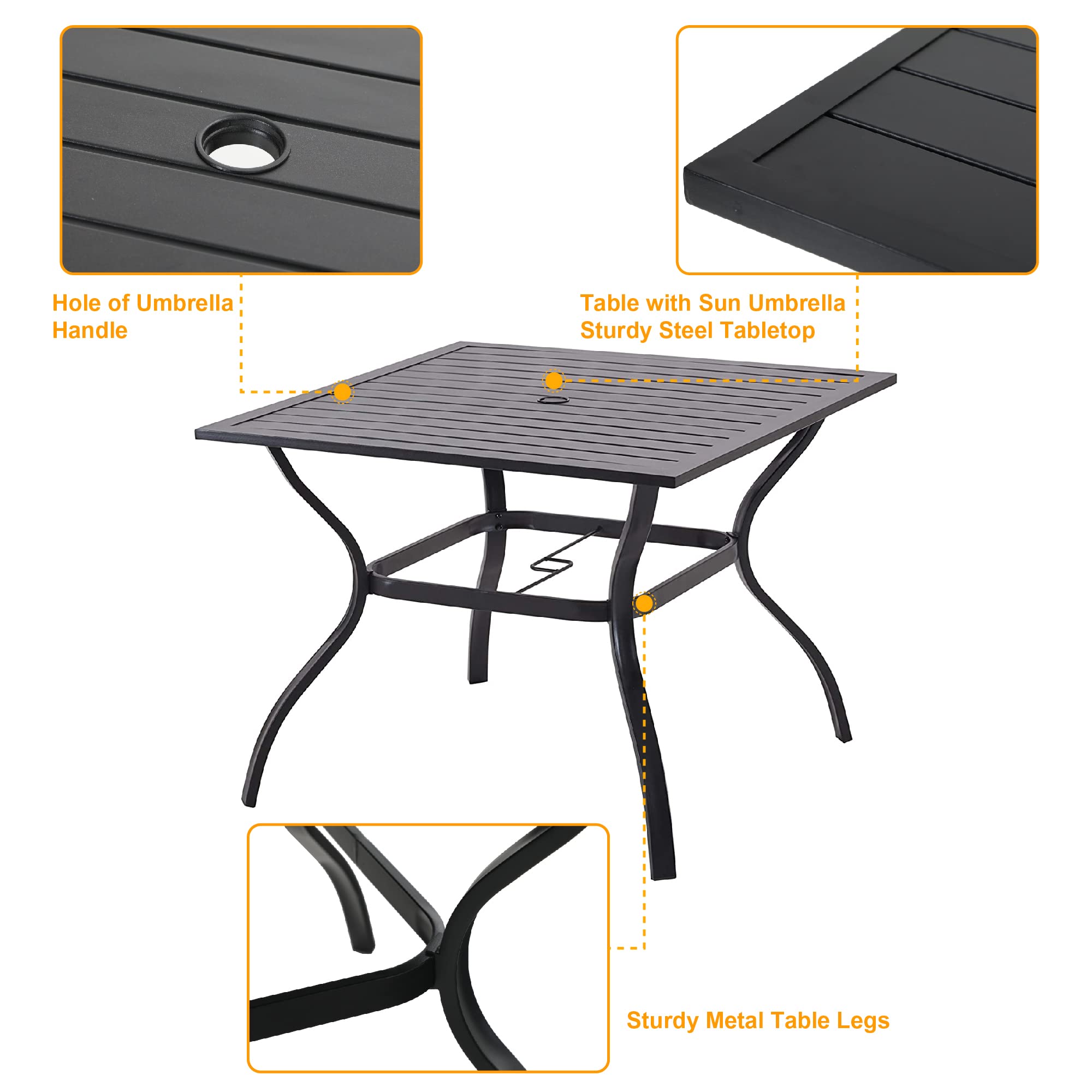 GREEN PARTY 4-Piece Outdoor Patio Dining Set - Rattan Chairs with Cushions & 37