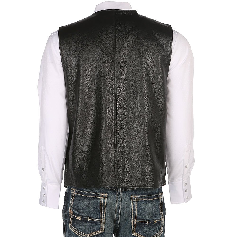 Wyoming Traders Men's Black Dover Leather Concealed Carry Vest - XL | Concealed Carry Holster for Everyday Wear & Outdoor Activities