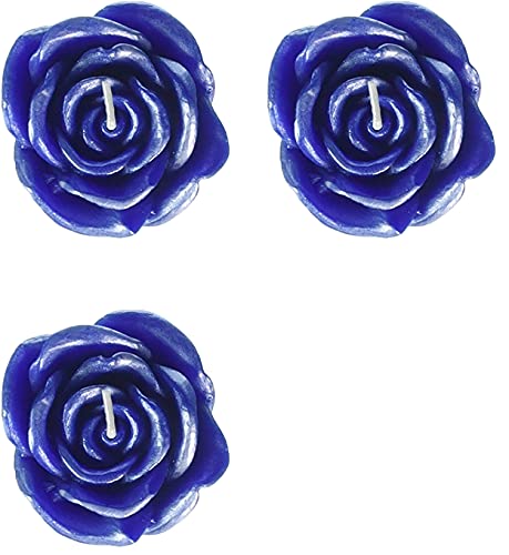 12-Piece Folding Candles Set - 3-Inch Blue Rose Scented Candles (3 Pack) for Home Decor, Wedding Centerpieces & Romantic Ambiance