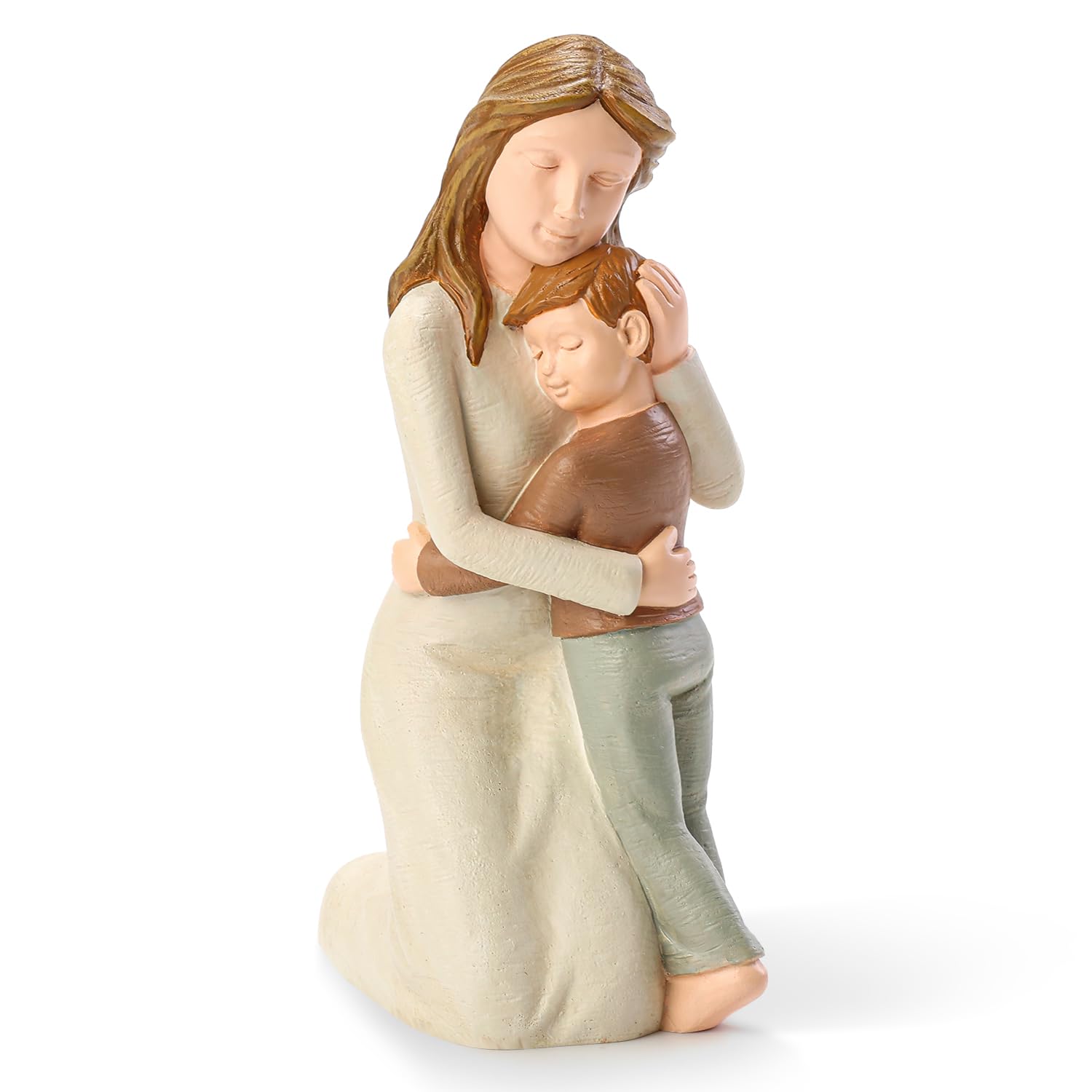 Hand-Painted Mother & Son Figurine - Gift for Mom's Birthday, Mother's Day | Home Decor