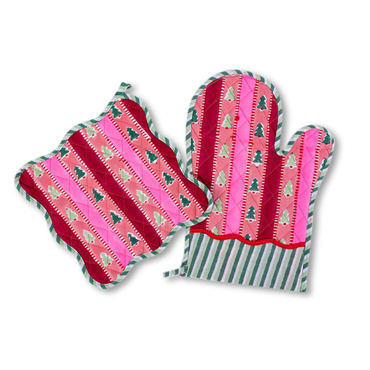 Snowwood Striped Pot Holder - Heat Resistant Oven Mitts for Kitchen Cooking, Baking, and Grilling - Perfect for Hot Pans, Baking Sheets, and BBQ Accessories