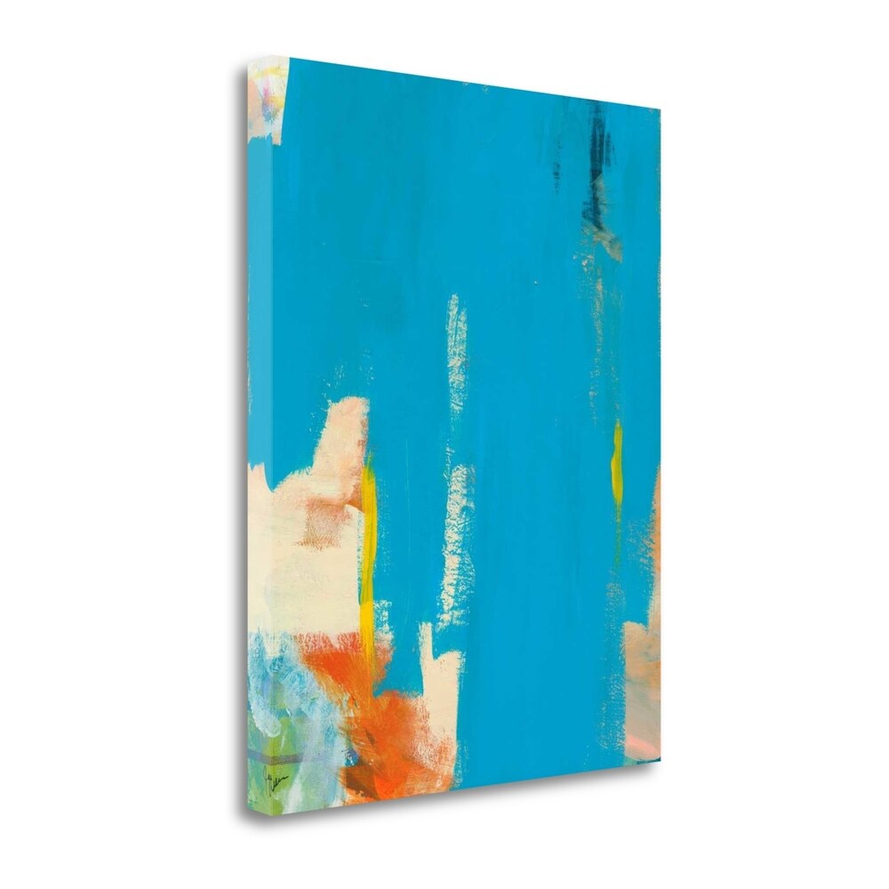 Aqua Tide By Jan Weiss - Fine Art Giclee Print on Gallery Wrap Canvas, Ready to Hang Wall Decor - Perfect for Living Room, Bedroom & Office