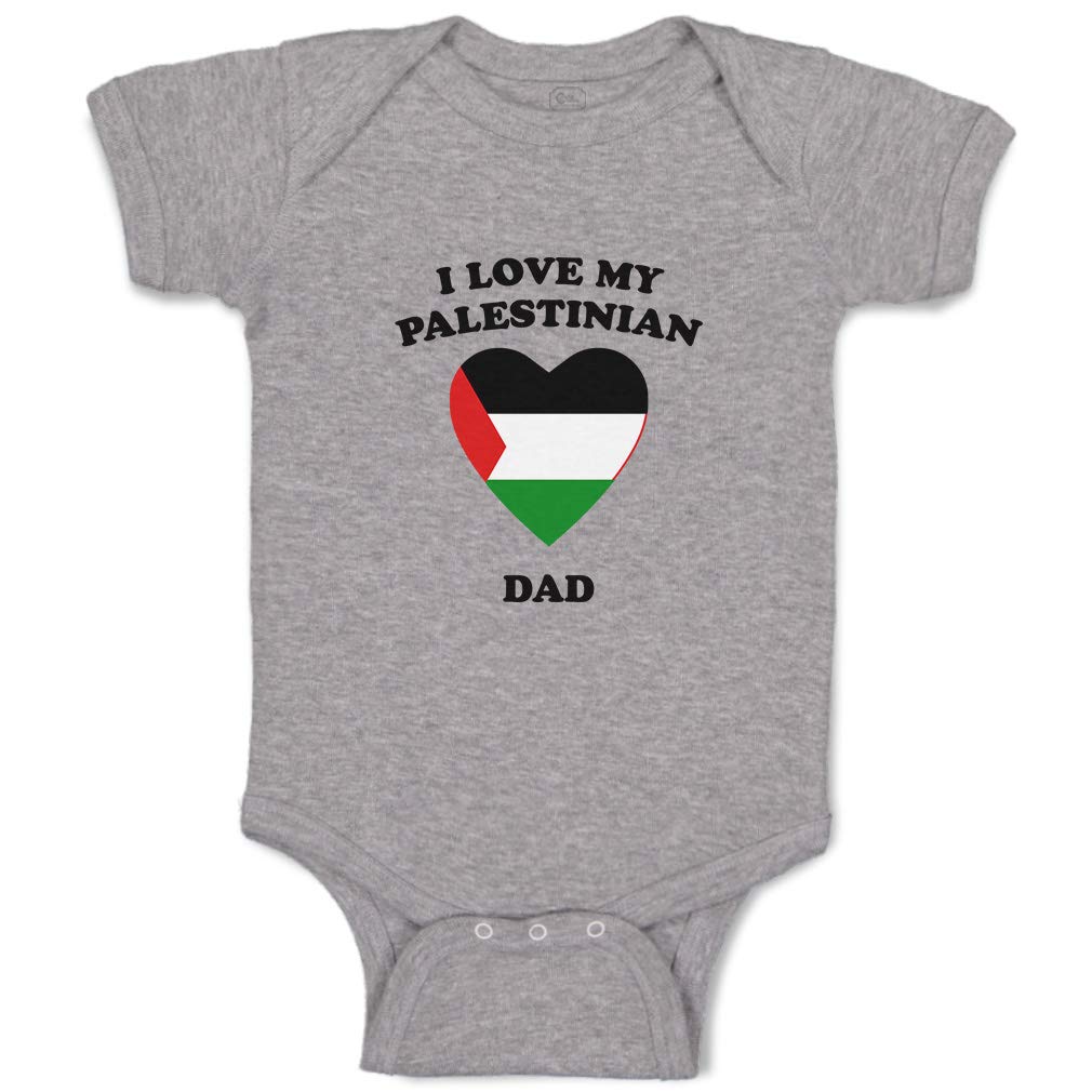 Custom I Love My Palestinian Dad Baby Bodysuit - Soft Cotton Unisex Infant Onesie for Boys & Girls - Perfect for Family Photos, Holidays & Cultural Celebrations
