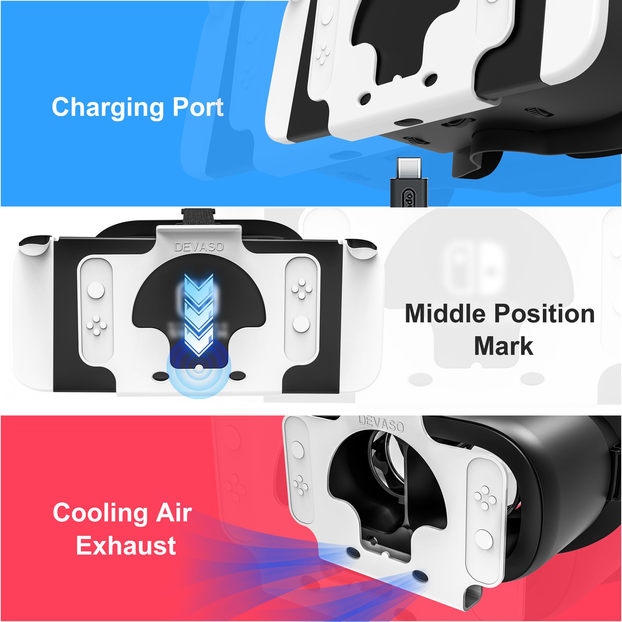 Upgraded VR Headset for Nintendo Switch & Switch OLED - Adjustable HD Lenses, Comfortable Head Strap | Virtual Reality Glasses for Gaming, 3D Movies & Labo VR Kit Accessory | Immersive Gaming Experience for Kids & Adults