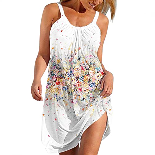 AODONG Women's Floral Printed Sleeveless Sundress - Boho Casual Beach Dress for Spring Summer 2024 | Perfect for Vacations, Picnics & Outdoor Parties