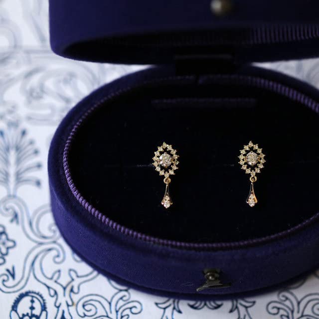 Luxury 925 Sterling Silver & Gold Small Round Stud Earrings for Women - Crystal Zircon Stone Wedding Jewelry, Anniversary Gift, Party & Everyday Wear