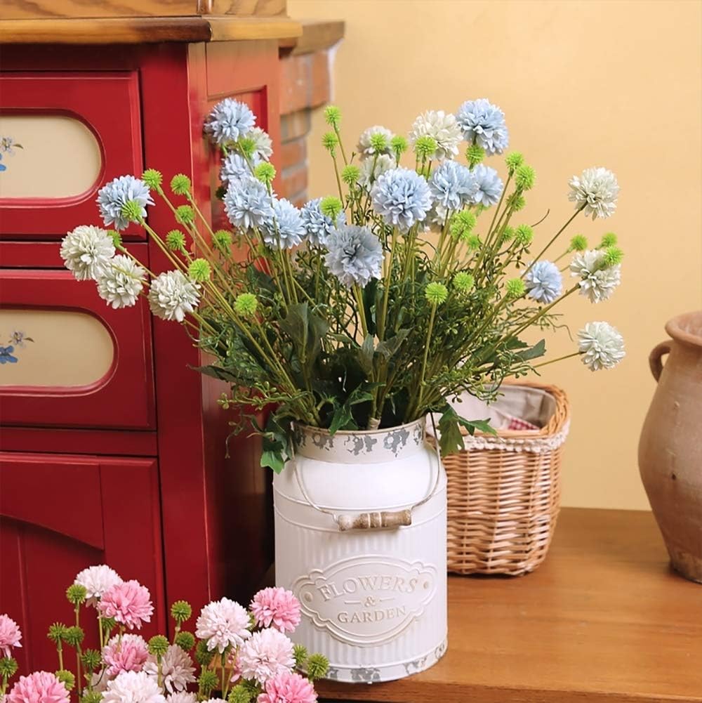 VANCORE Shabby Chic Metal Milk Jug Planter - Rustic Farmhouse Flower Vase for Home Decor, Wedding Centerpiece & Garden Display