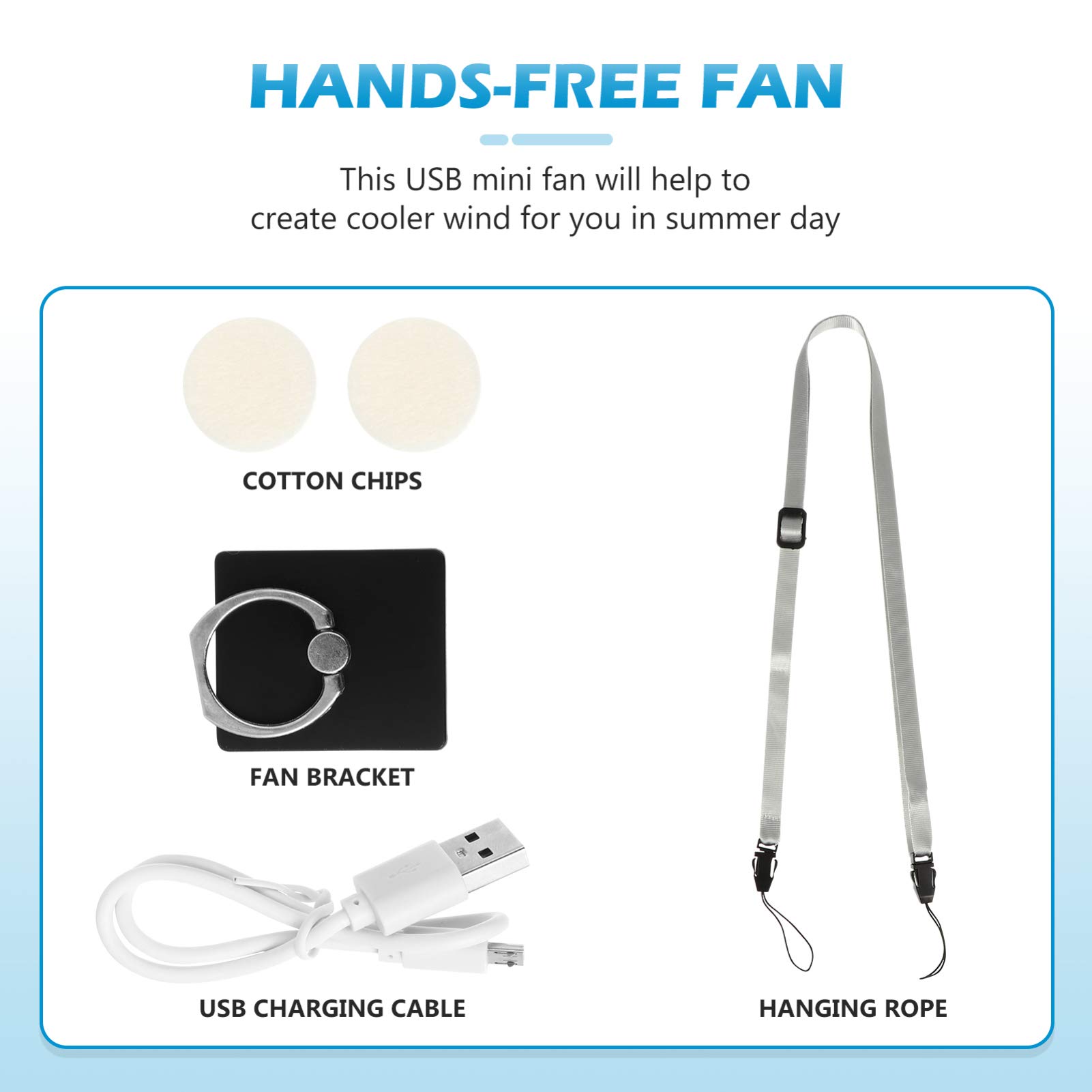 Operitacx 1 Pack Rechargeable Leafless Camera Fan - Portable USB Aromatherapy Hanging Fan for Home, Office, Travel & Outdoor Use