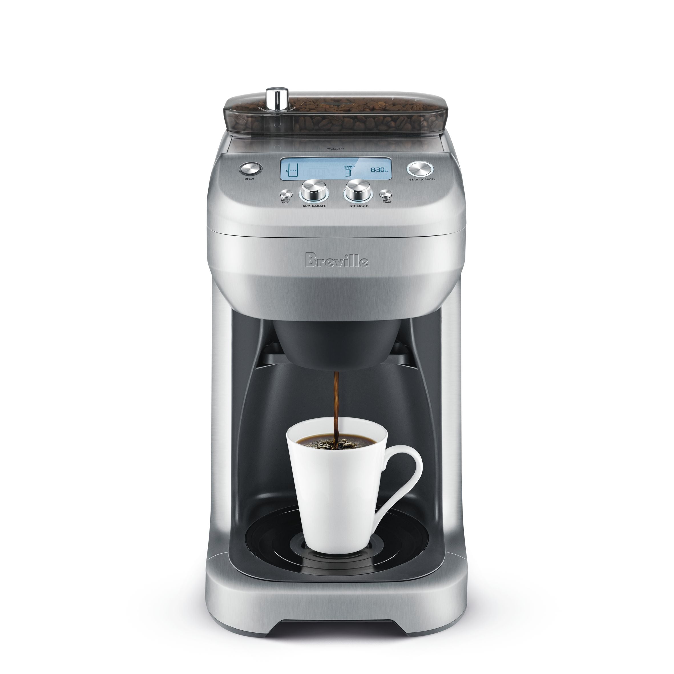 Breville Grind Control BDC650BSS 12-Cup Programmable Coffee Maker with Built-in Grinder - Fresh Ground Coffee for Home & Office Use