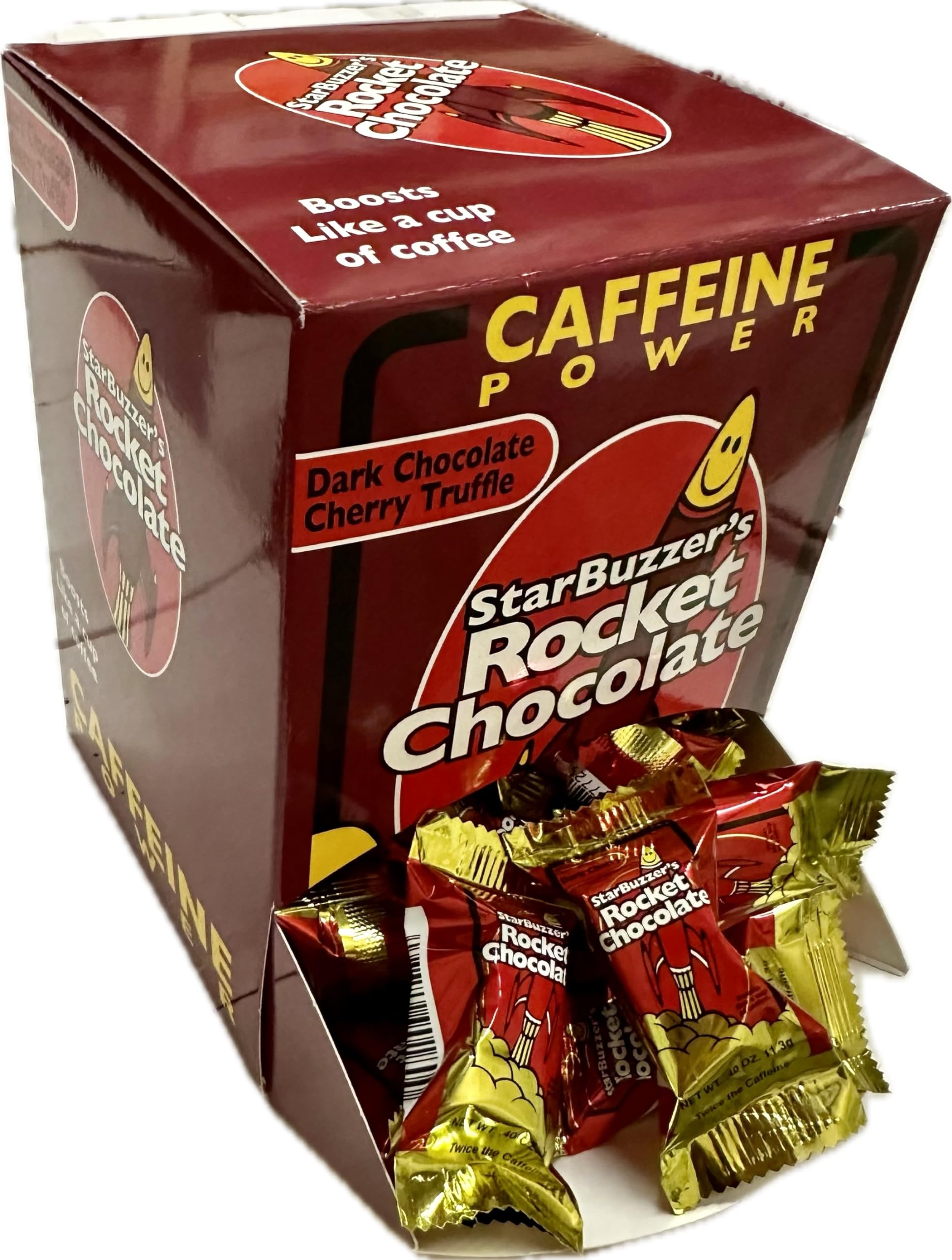 Premium Dark Chocolate Cherry Caffeinated Truffles - 50 Count Mini Bites | Energy Boost Snack for Workouts, Study & Late-Night Cravings