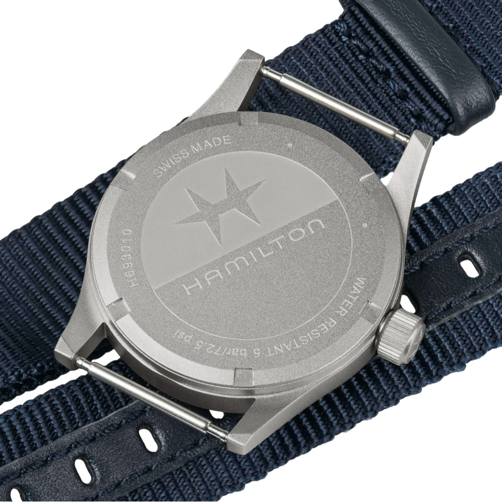 Khaki Field Quartz 33mm Watch with Blue Dial and Two-Piece Strap - Perfect for Outdoor Adventures, Casual Wear & Everyday Use