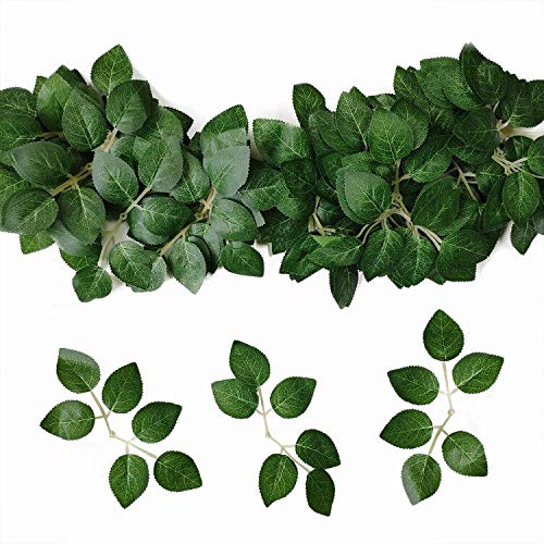 60 Pcs Artificial Rose Flower Leaves & Greenery - DIY Wedding Bouquets, Centerpieces, Party Decorations - Perfect for Bridal Bouquets, Table Arrangements & Home Decor