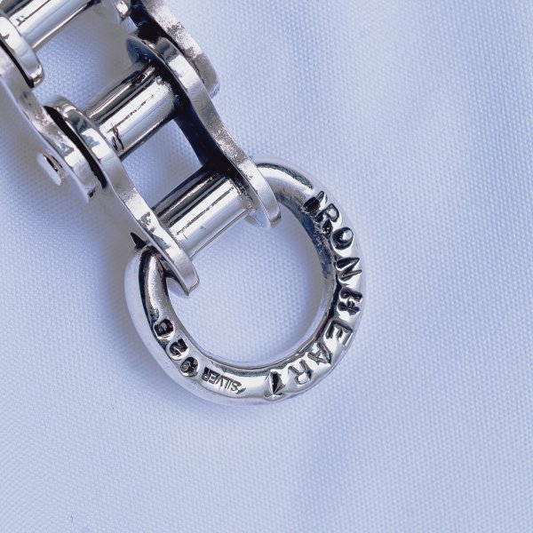 Iron Heart Motorcycle Chain Bracelet - Sterling Silver Biker Jewelry for Men & Women - Perfect for Biker Gangs, Motorcycle Riders & Edgy Fashion Lovers