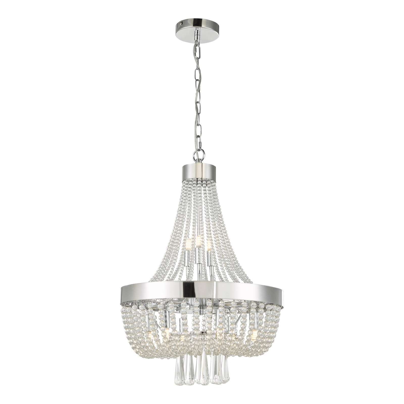 Alyssa 9Lt Crystal Ceiling Light - Polished Chrome & Glass IP20 - Perfect for Living Room, Bedroom, or Dining Room Lighting
