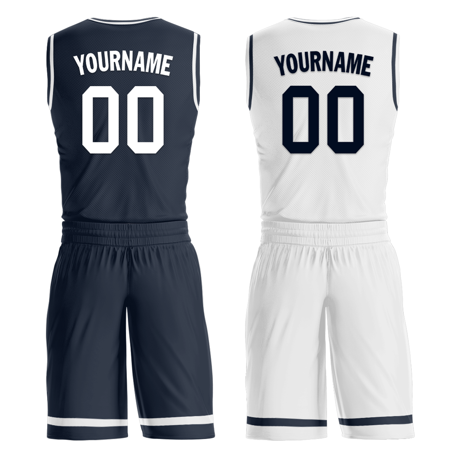 Custom Blue & White Reversible Basketball Jersey - Personalized COOLMAX Fabric for Men & Women | Perfect for Team Games, Training & Sports Events
